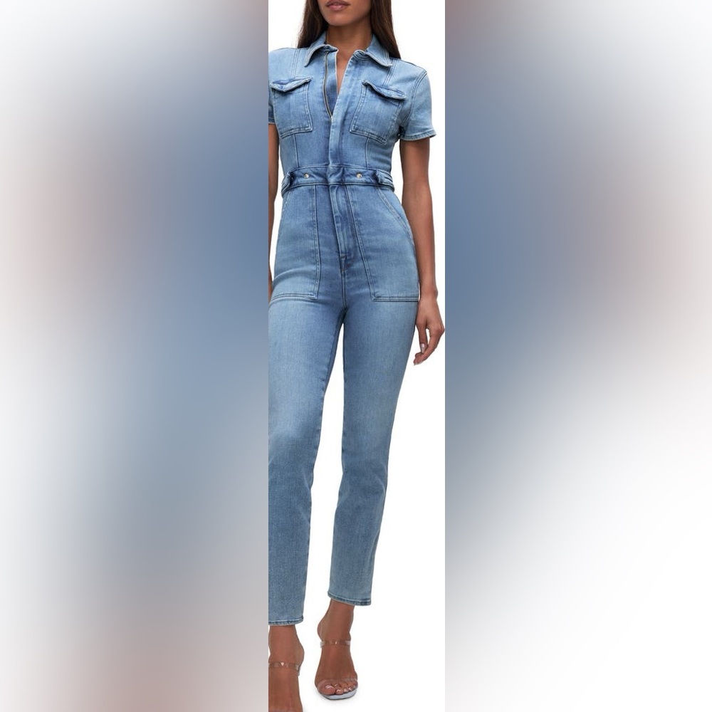 Good American denim jean jumpsuit S XS